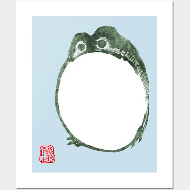 Melancholy Sad Japanese Frog Toad 19th Century Wall Art by Pixelchicken